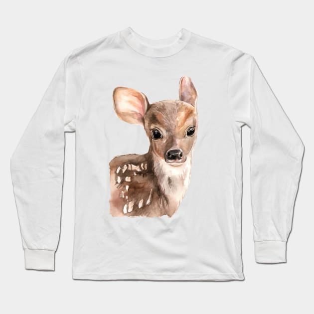 baby deer Long Sleeve T-Shirt by alenaganzhela